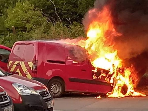 Emergency services called out to vehicle fire at Pensarn sorting office