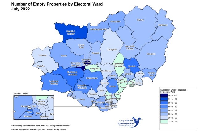 New map shows concentration of empty homes in Carmarthenshire
