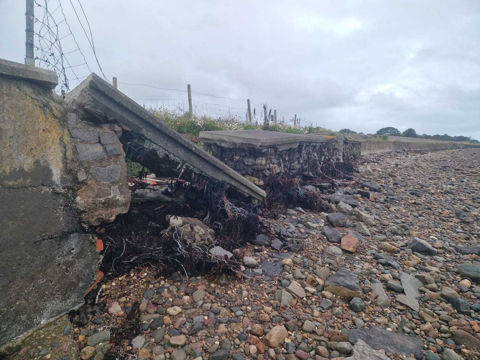 Lives at risk as sea-wall on Aber Foreshore crumbles