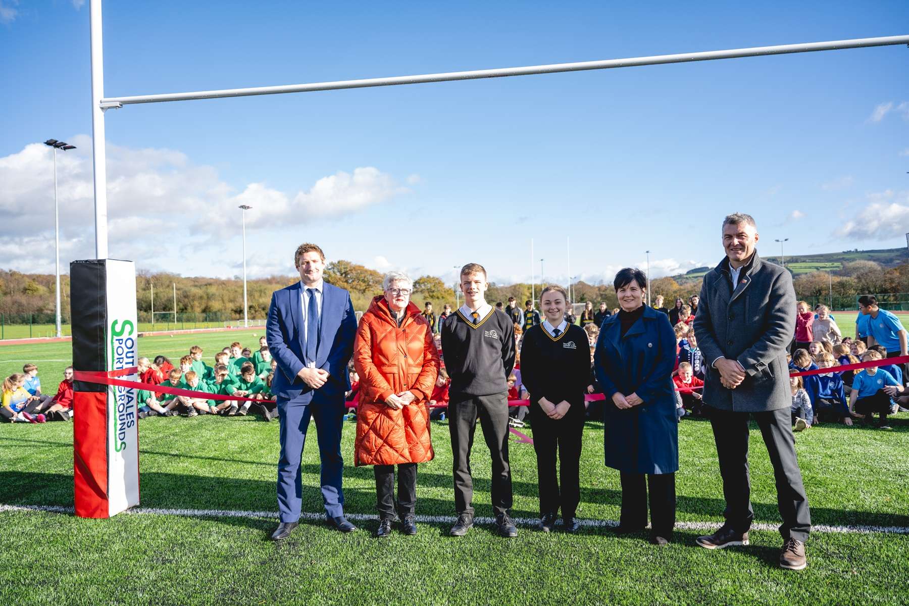 Brand new rugby and football pitch for Ysgol Dyffryn Aman opens