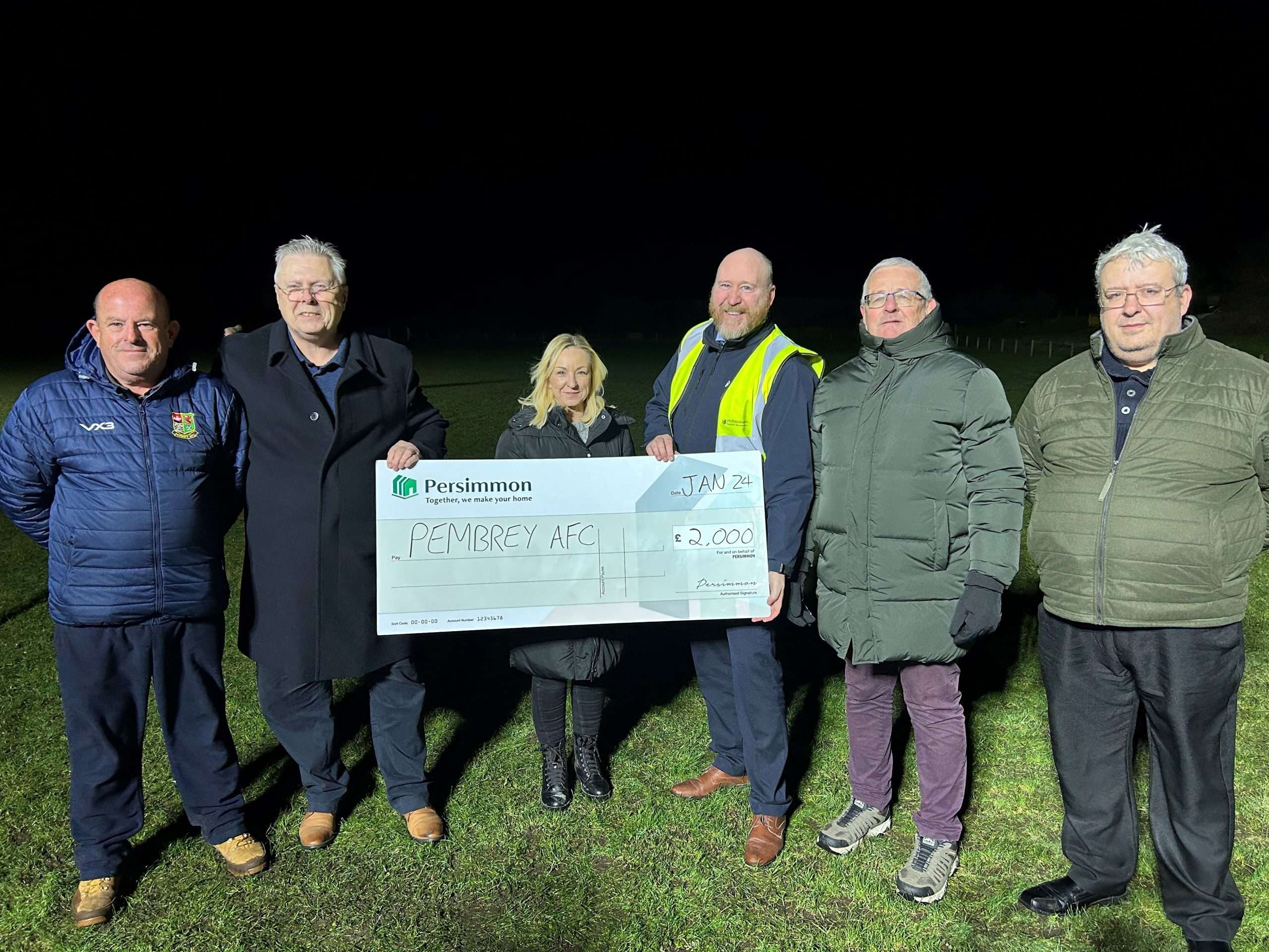Pembrey AFC receive generous donation from local developers