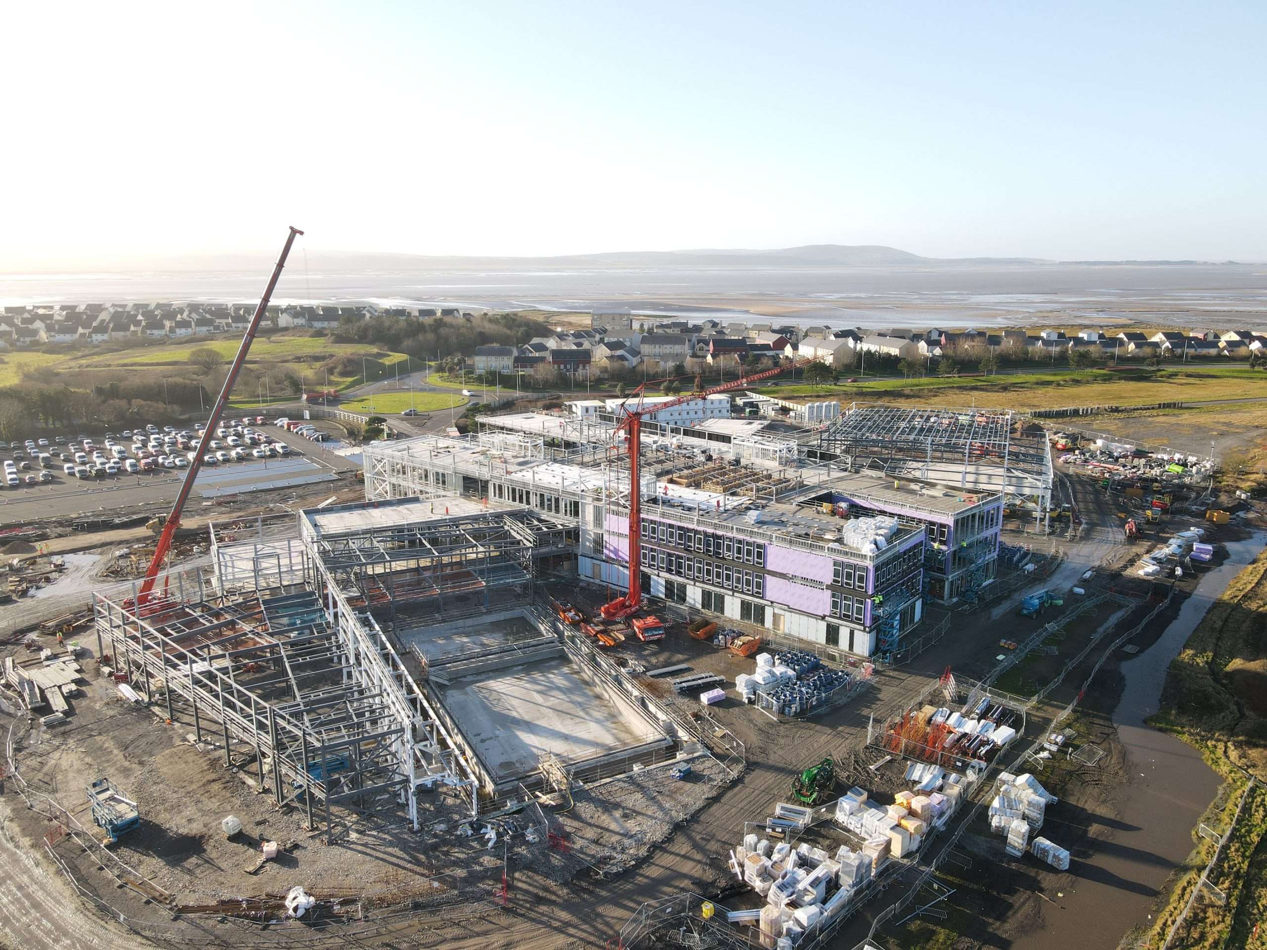 Pentre Awel marks one year of construction with installation of final steel structure