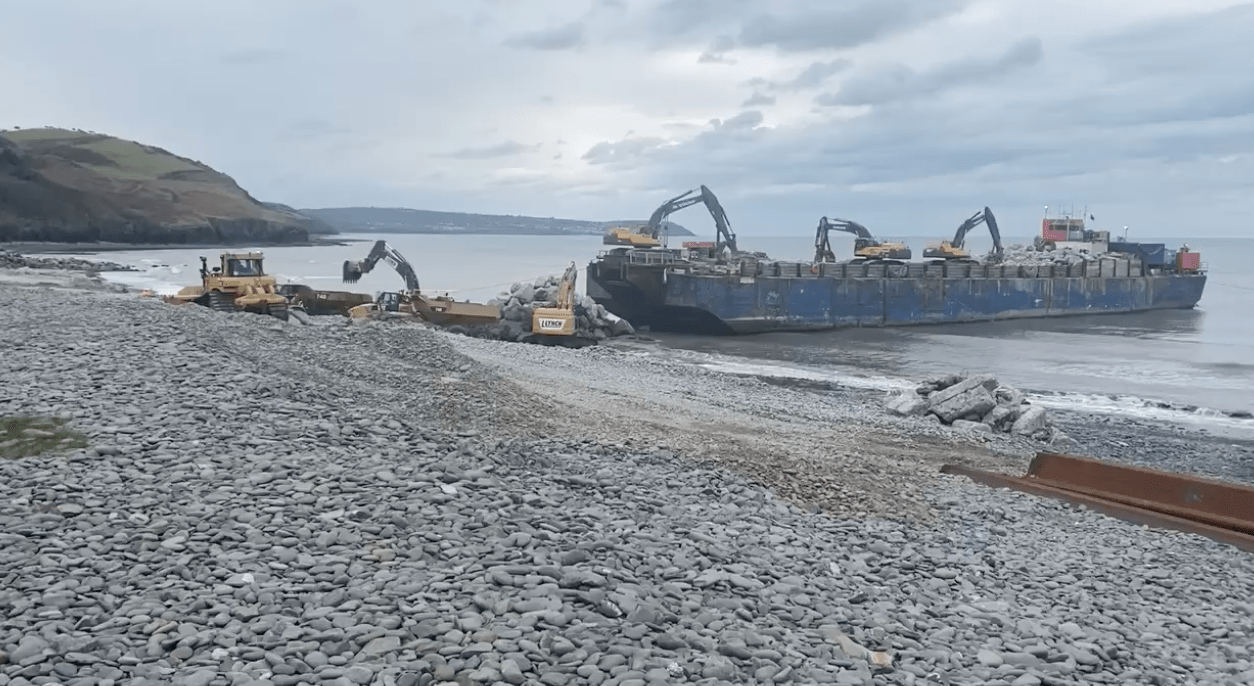 Construction begins on Aberaeron coastal defences