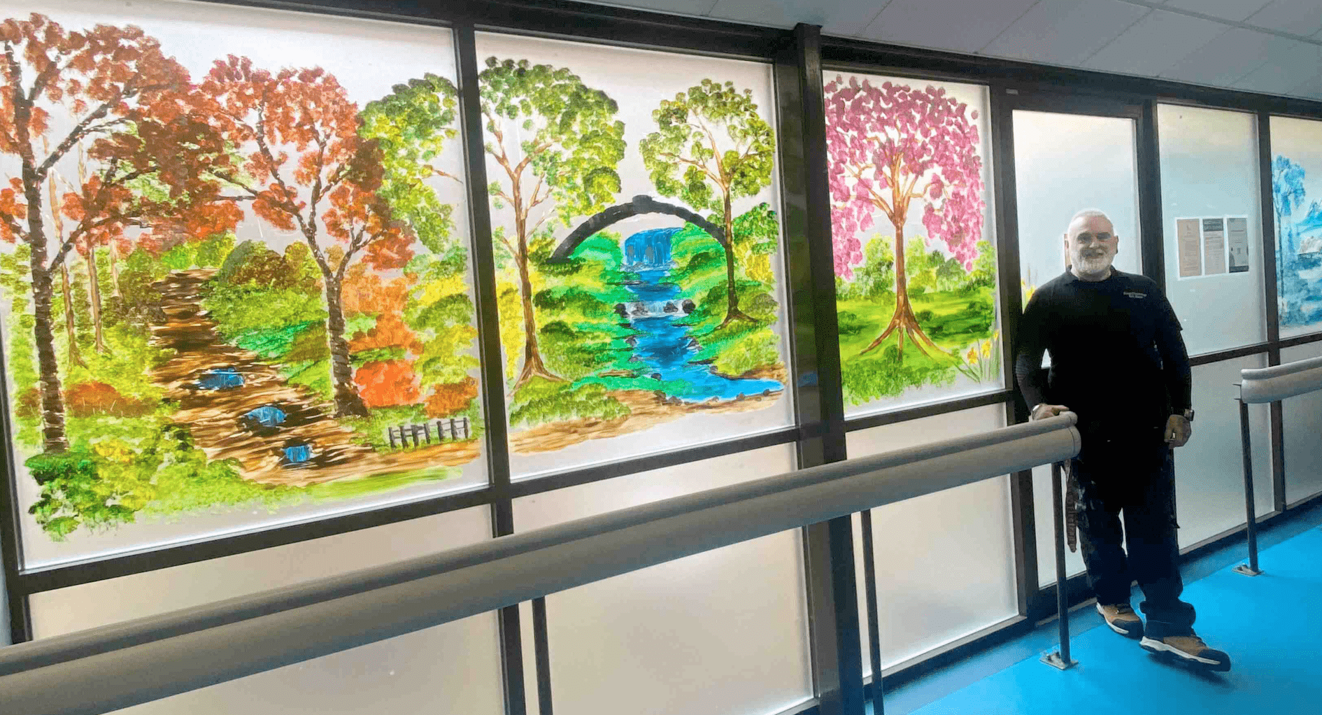 Artist brightens up corridor at Morriston Hospital